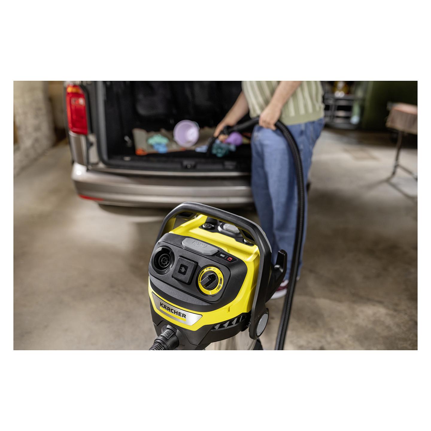 Fshesë Elektrike Kärcher WD 7 Control P S 30/6/35/T, 1400W, 30L, Thithje e Thatë dhe e Lagësht, Kontroll Bluetooth, Pastrim i Filtrit – Verdhë/Argjend/Zezë - 6