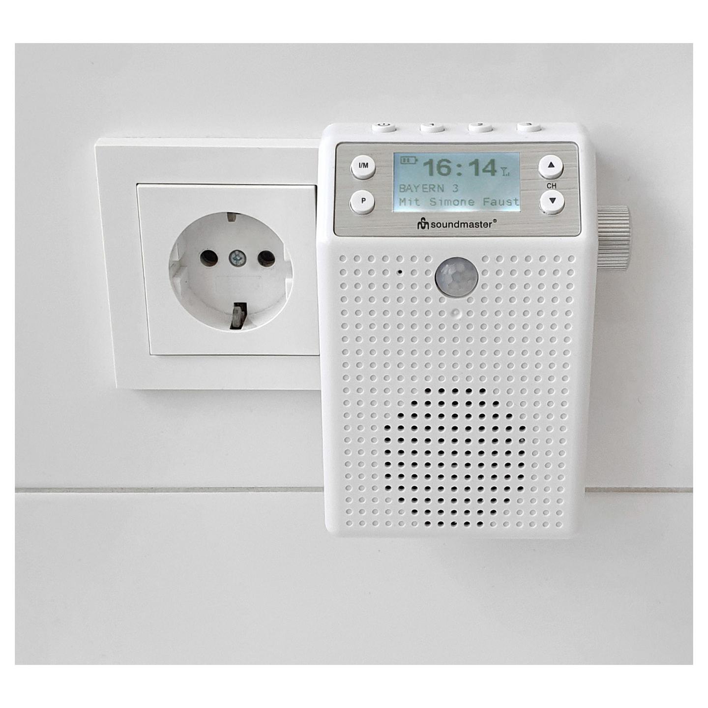 Radio portative Soundmaster DAB60WE, DAB+, FM, 3 W RMS, Bateri Li-Ion 1200 mAh, Rezistente ndaj spërkatjeve - Bardhë - 2