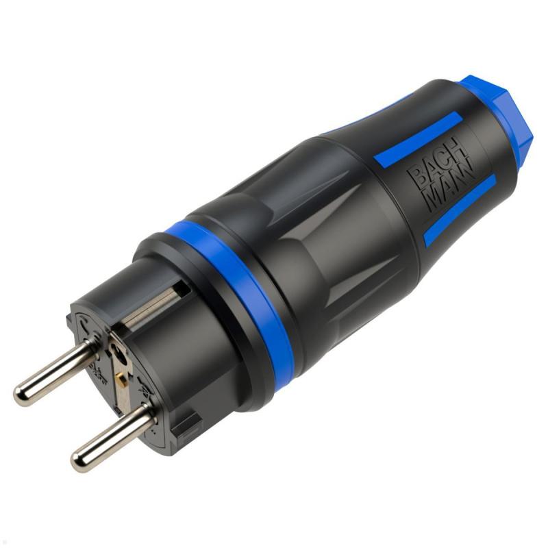 Spinë Elektrike Bachmann BM0017347, Type E/F, 250 V, 16 A, IP54 - Zezë/Blu