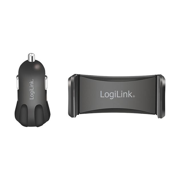 Adapter telefoni për veturë LogiLink PA0203 / 2x USB-A / 10W / Mbajtëse Smartphone 55–85 mm – Zezë - 6