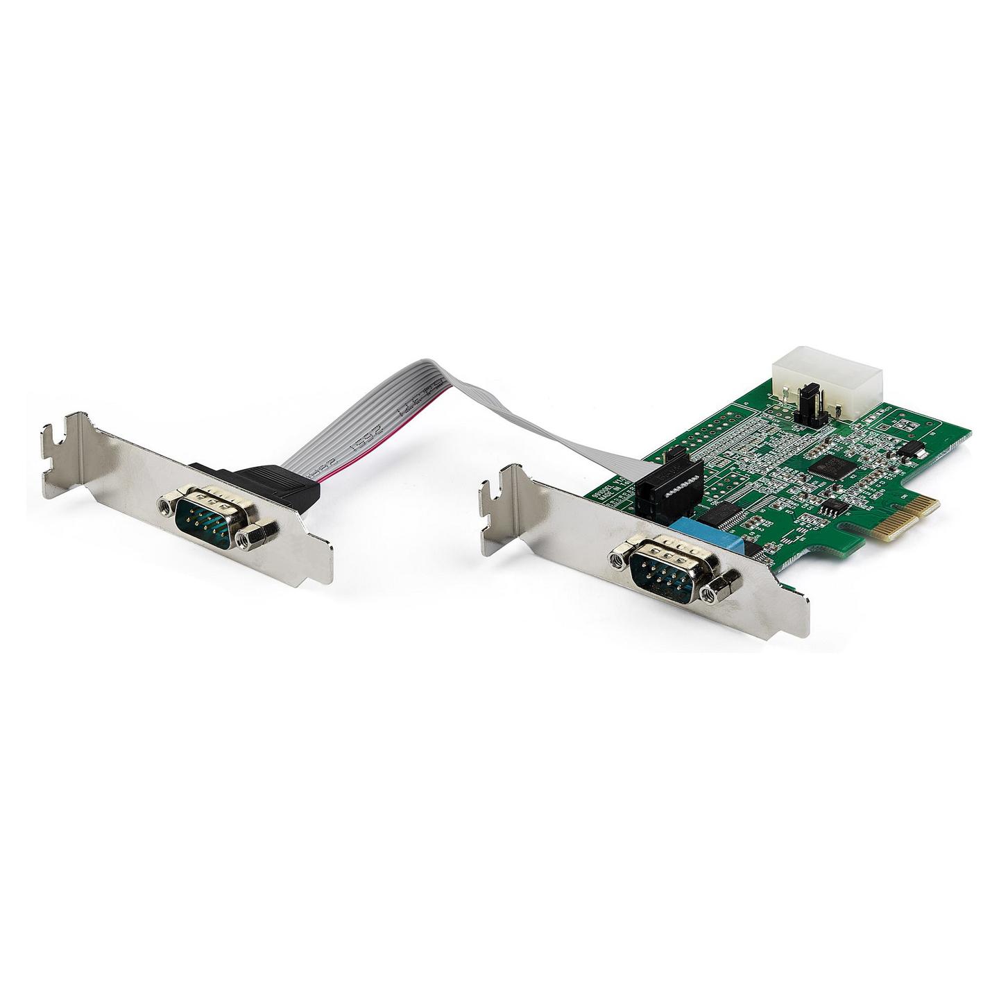 Kartë Zgjerimi StarTech.com PEX2S953LP, PCI Express x1, 2x Serial RS-232 DB9, deri në 921.6Kbps, ASIX AX99100, UART 16950, Low Profile + Full Height