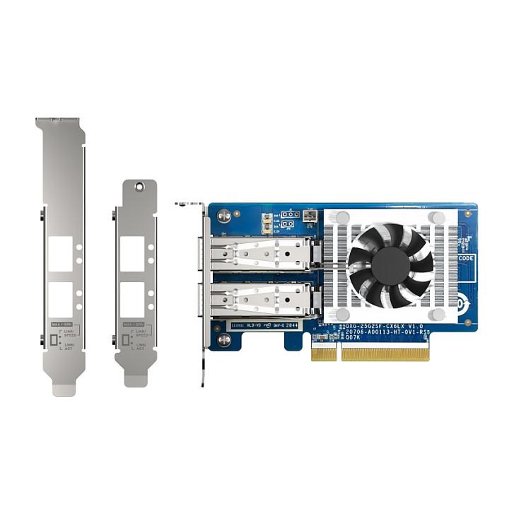 Kartë Zgjerimi QNAP QXG-25G2SF-CX6, 2x SFP28, 25/10GbE, PCIe 4.0 x8 - Blu