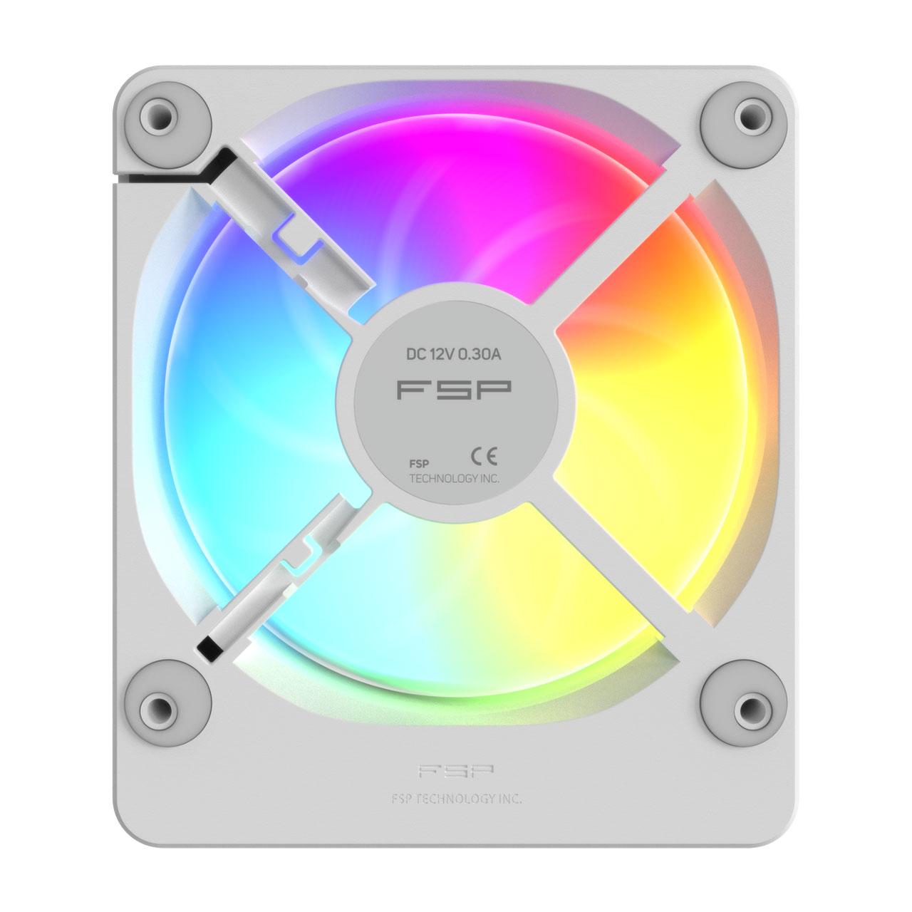 Ftohës për Kasë Fortron ZENFAN / 120mm / 800–1600 RPM / PWM / HDB / ARGB – Bardhë - 2