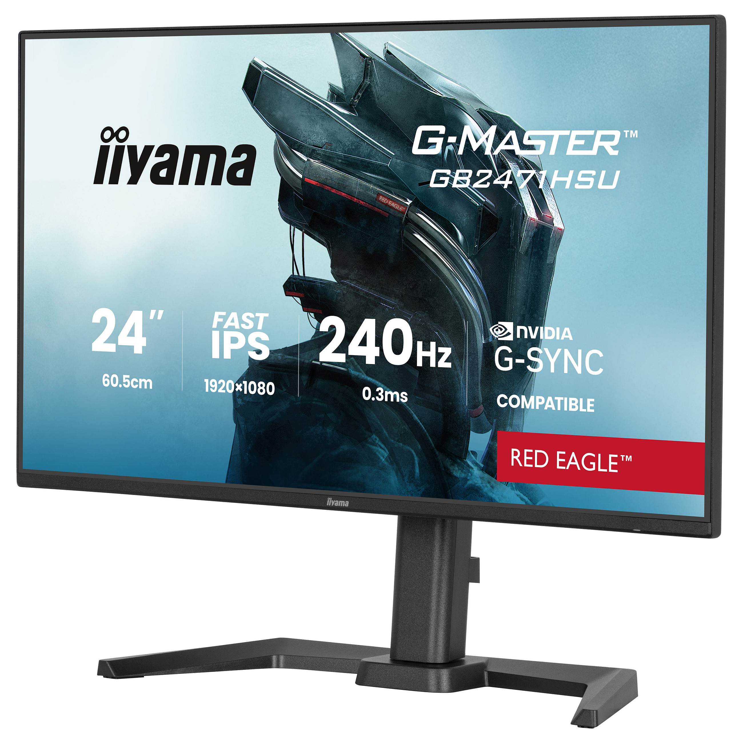 Monitor Gaming iiyama GB2471HSU-B1 / 23.8"/ Full HD Fast IPS / 240 Hz / 0.3 ms / HDMI+USB+DP+HDCP - Zezë - 3