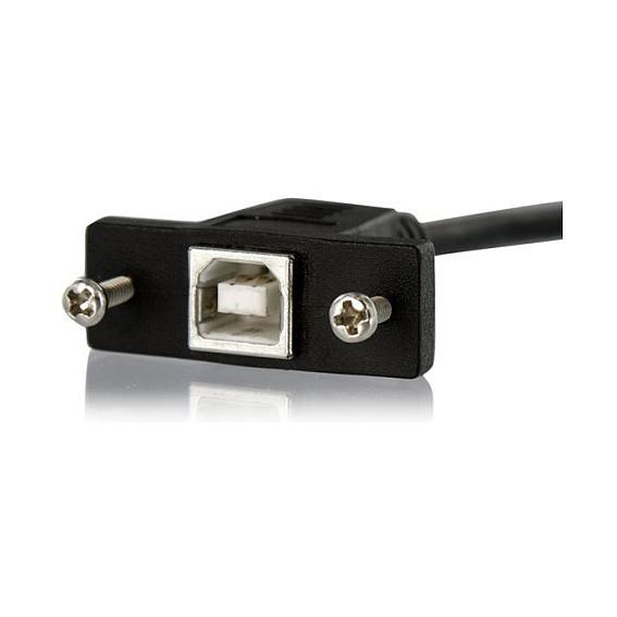 Kabllo USB StarTech.com USBPNLBFBM3, USB-B mashkull në USB-B femër për montim në panel, 91,4 cm, USB 2.0, 480 Mbps - Zezë - 2