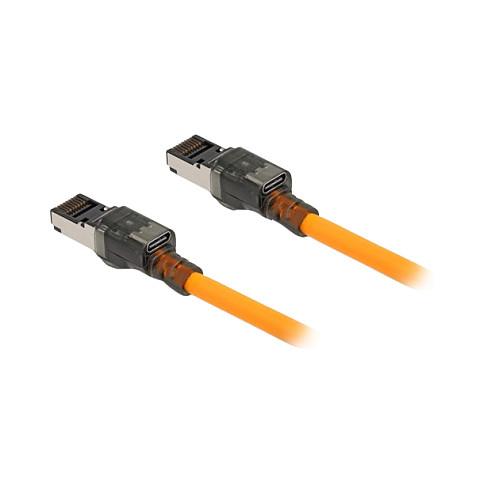 Kabllo për Rrjet DeLOCK 80408, RJ45 në RJ45, 2m, Cat6A, 10 Gbps, S/FTP, Port Finder - Portokalli