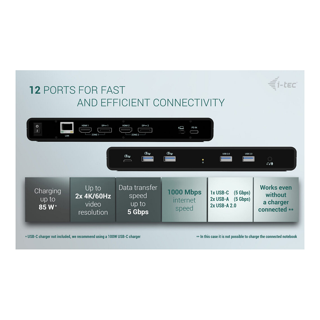 Docking Station I‑TEC Universal Dual 4K - Zezë - 6