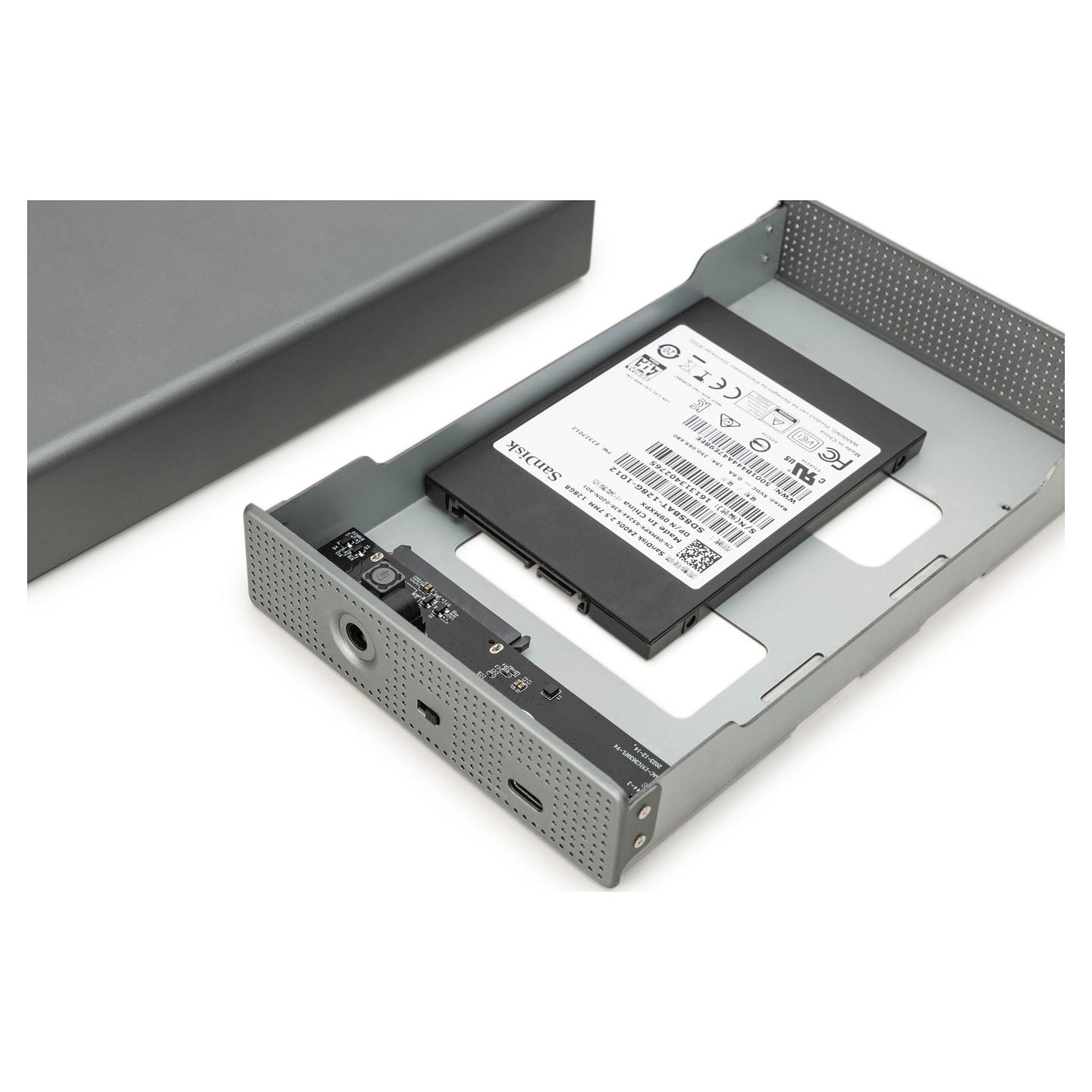 Këllëf për Disqe DIGITUS DA-71106-1, USB 3.0, SATA III, HDD/SSD 2,5" dhe 3,5", deri 16TB, Alumin - 7