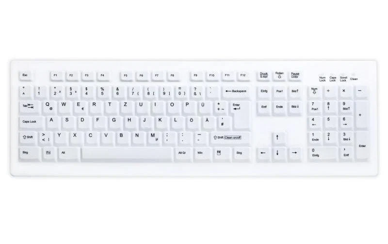 Tastierë Pa kabllo Contour Design ACTIVE KEY AK-C8100 / 105 Keys / Membrane / QWERTZ CH / RF Wireless 2.4 GHz / IP68 - Bardhë