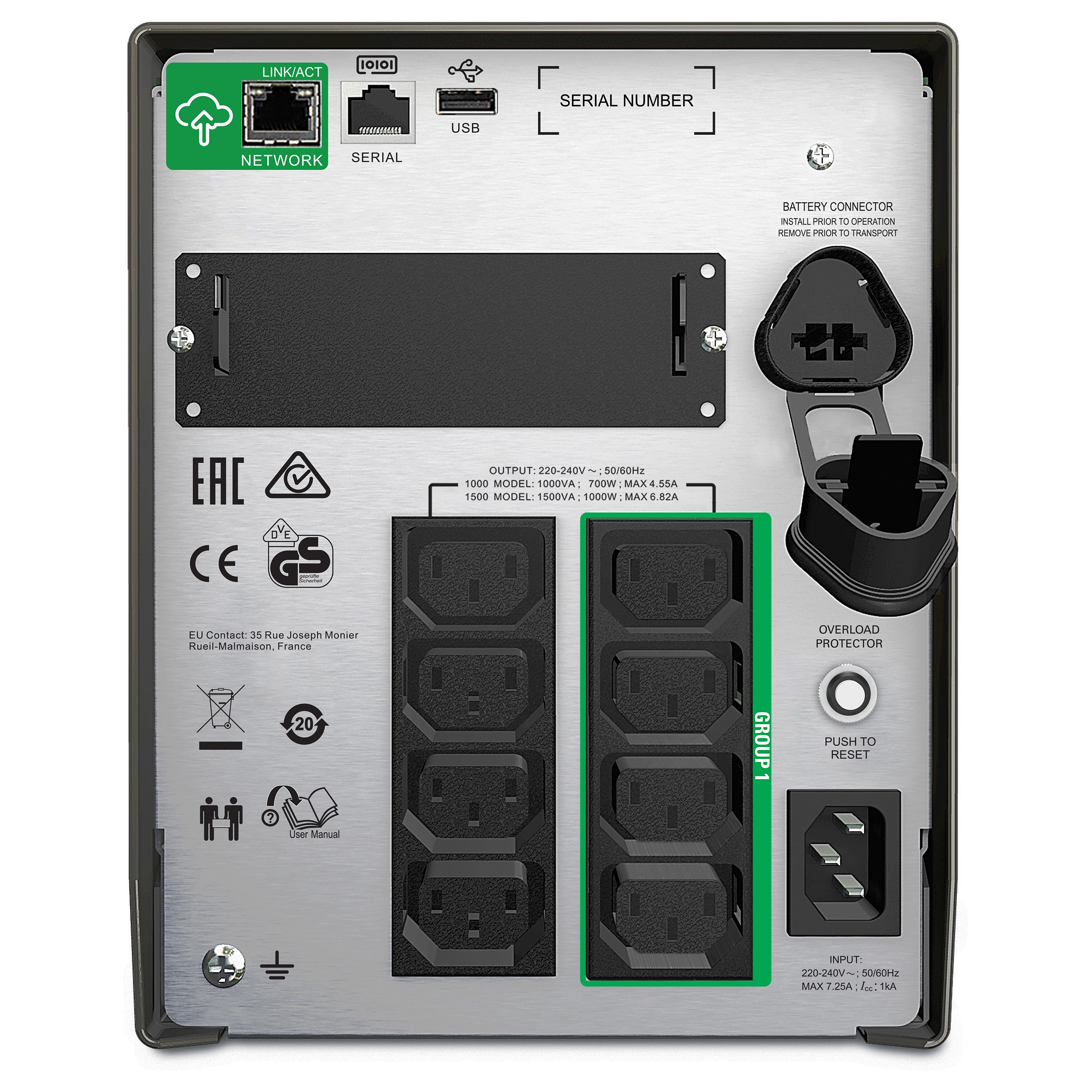 APC Smart-UPS / SMT1000iC / Tower / 1000VA / 700W / Line-Interactive / SmartConnect / SmartSlot - 2
