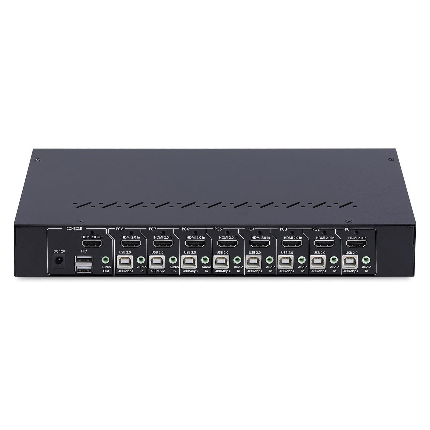 KVM Switch StarTech.com R8AH202-KVM-SWITCH, 8 porta, HDMI 2.0, 4K 60Hz, USB 2.0, Audio, Rack 1U, TAA - Zezë - 4