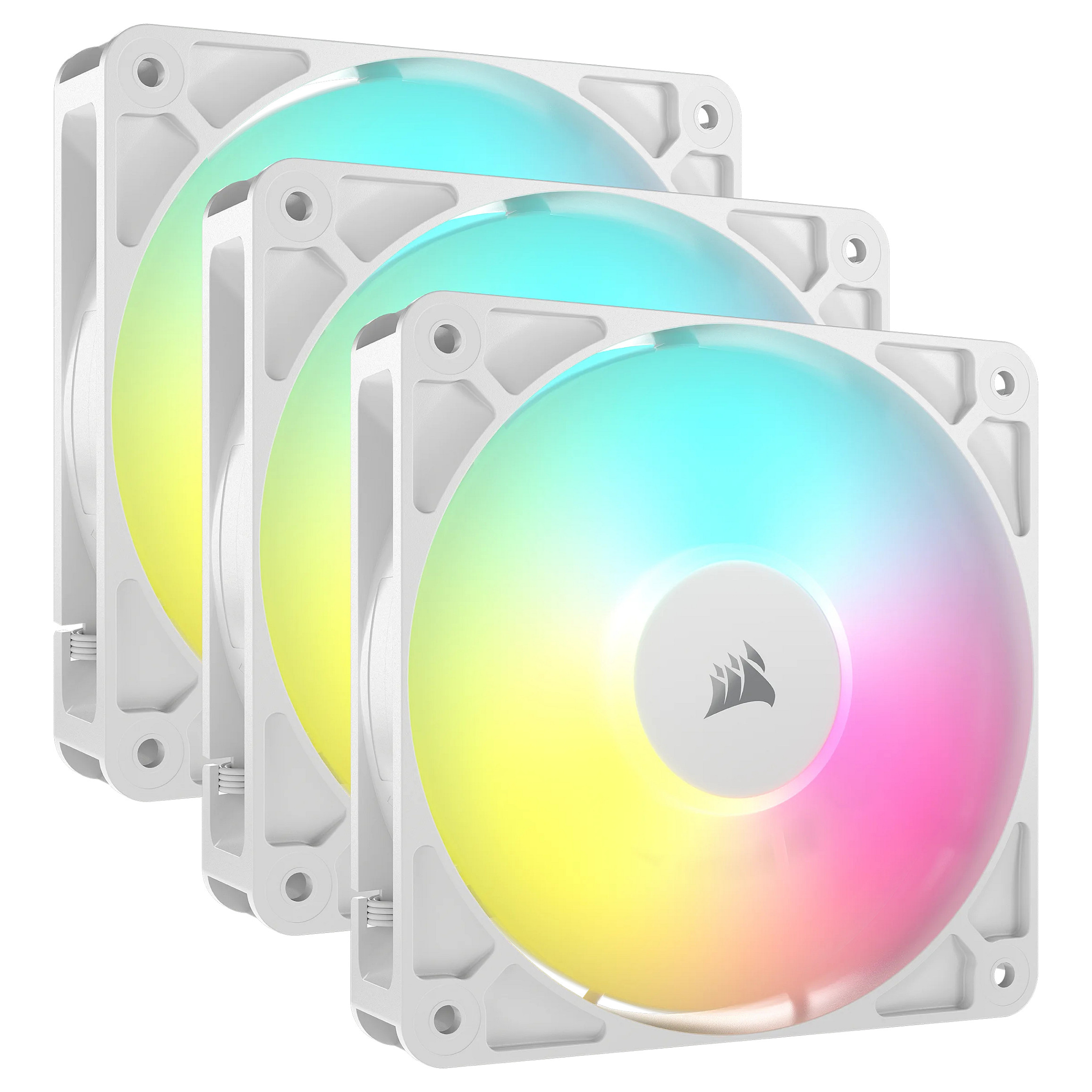 Ftohës për Kasë Corsair RS120-R / 120mm / 420-2100 RPM / ARGB / PWM / 3-Pack – Bardhë