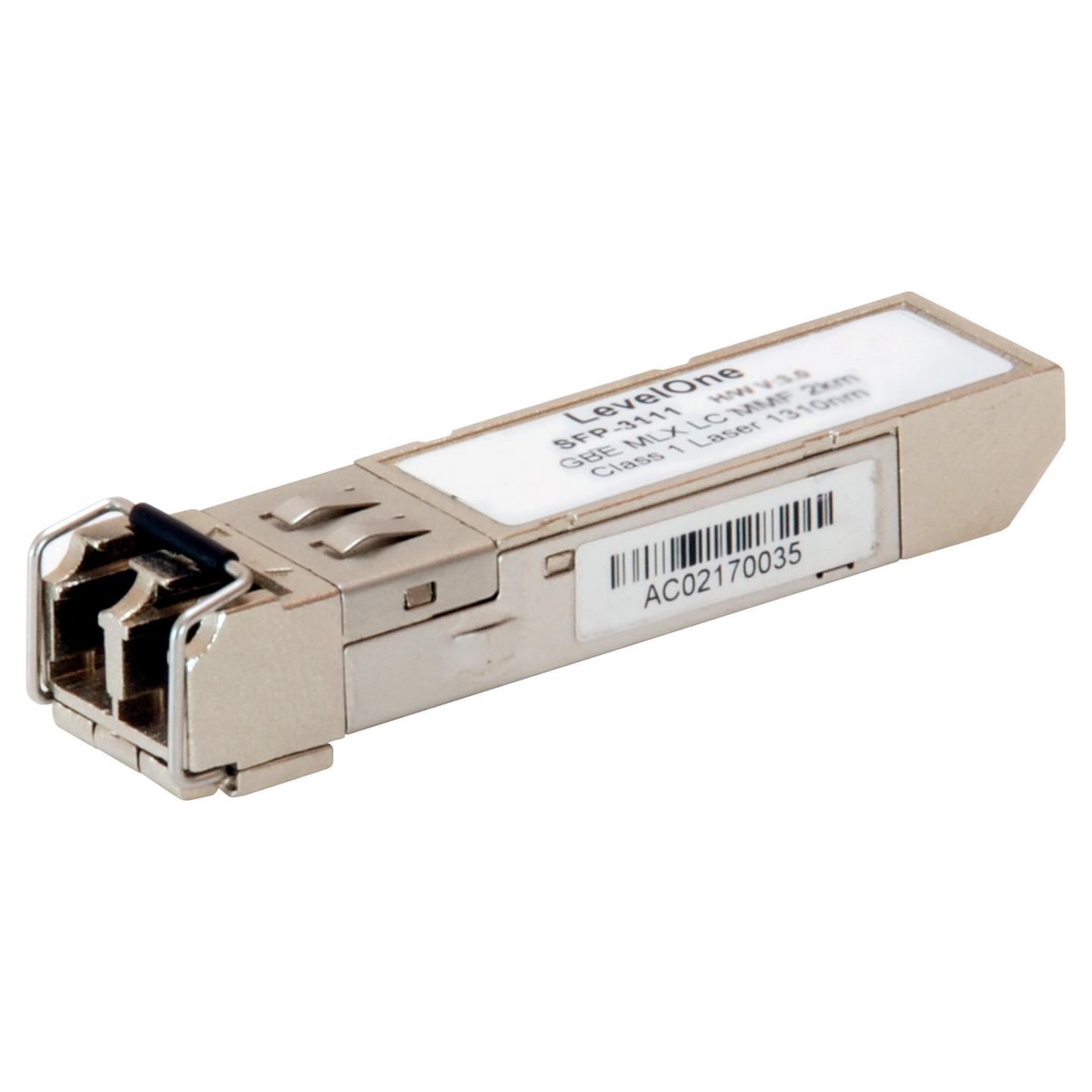 Transceiver LevelOne SFP-3111, SFP, 1.25Gbps, 1000BASE-LX/SX, Single-Mode dhe Multi-Mode, LC Duplex, 1310nm, deri në 2km - Argjend