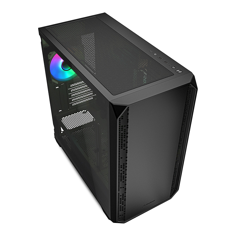 Kasë Sharkoon MK2 RGB Micro-ATX 1xGlass B- Zezë - 3