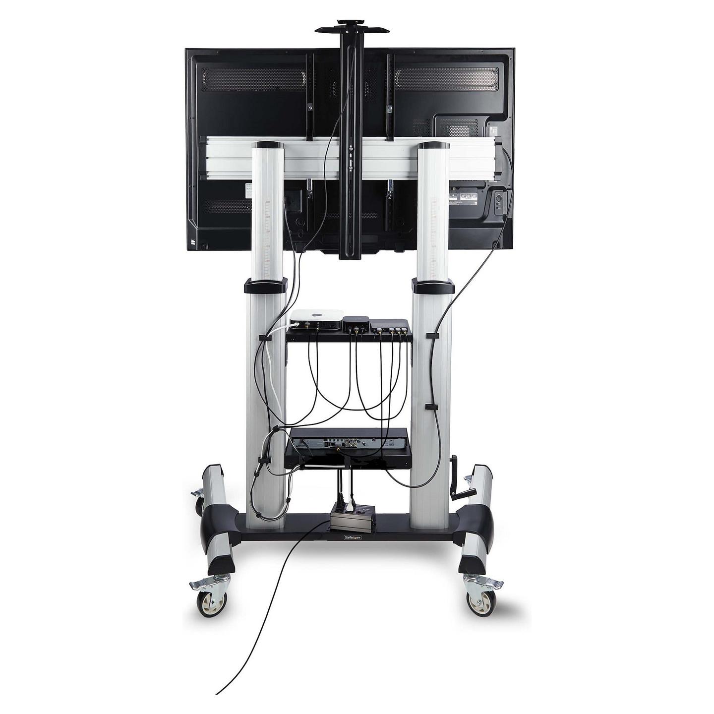 Mbajtëse për TV StarTech.com STNDMTV100, 60–100", deri 100kg, Karrocë Mobile, e rregullueshme, VESA deri 1000x600 - Zezë, Argjend - 4