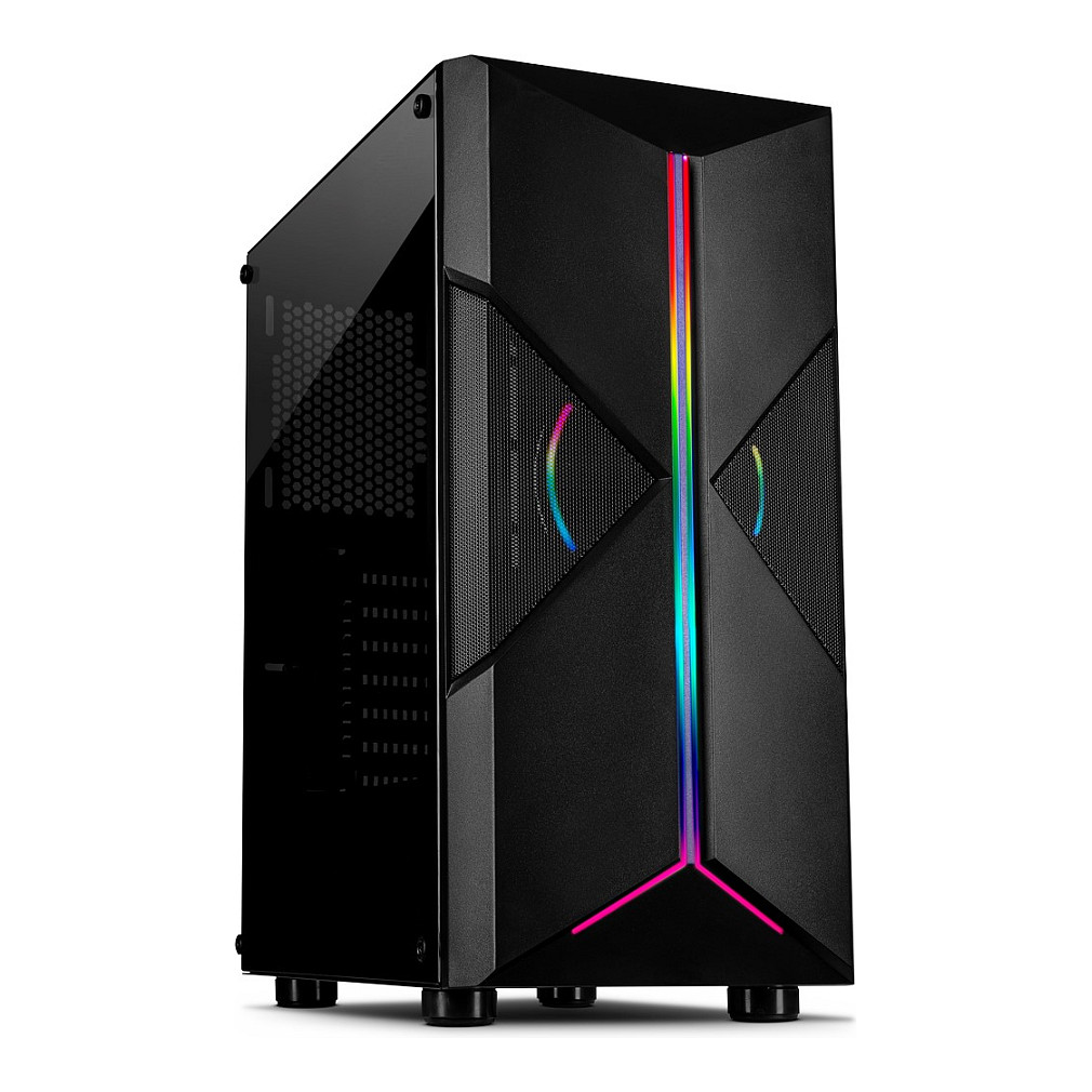 Kasë PC Inter-Tech IT-3306 Cavy / Midi Tower / ATX / 1x 120mm ARGB Fan / 2x 3.5" + 2x 2.5" Bay / Acrylic Side Panel - Zezë