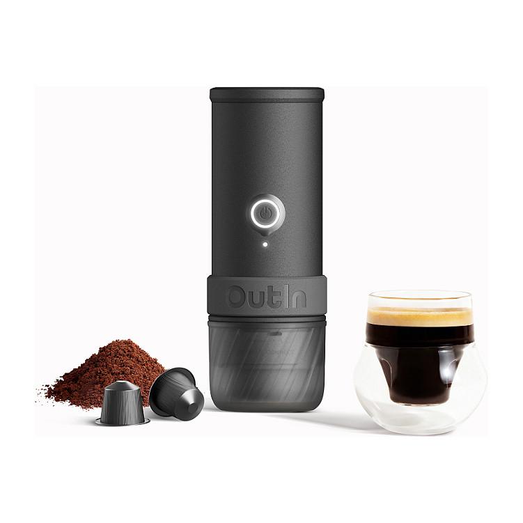 Aparat për Kafe Portativ OutIn Mino OTEM-MO-01-AA-SG, 70 ml, 22 bar, Bateri 9000 mAh, USB-C - Gri