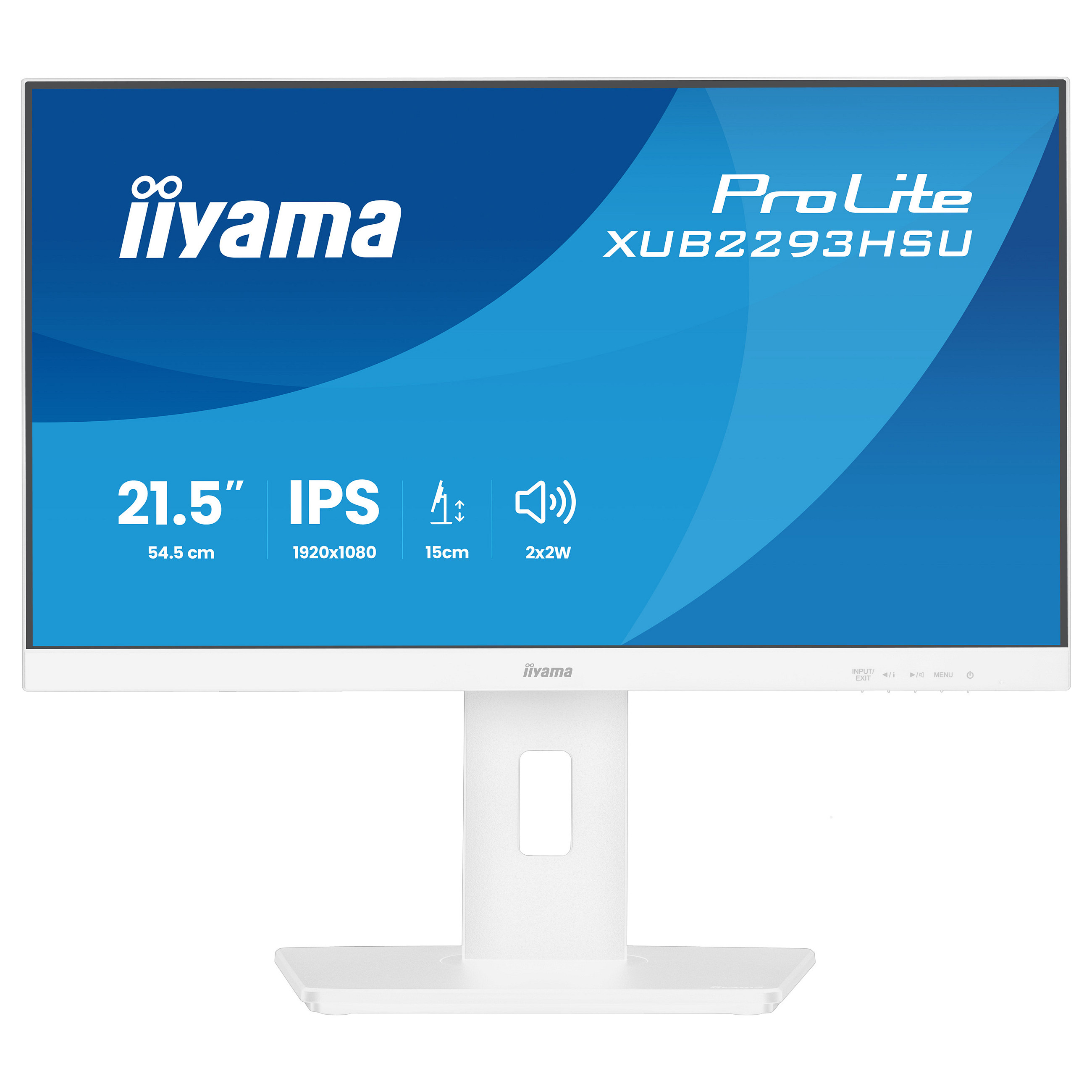 Monitor IIYAMA XUB2293HSU-W7 / 21.5" / Full HD IPS LED / 100 Hz / 1ms / USB + HDMI + DP - Bardhë - 3