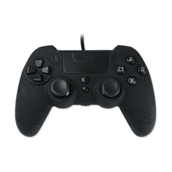 Kontroller Gaming Steelplay Slim Pack, USB, me Kabllo 3 m, Vibrim Dual, 4 Butona të Programueshëm, Audio Jack 3.5 mm, PS3, PS4, PC – Zezë