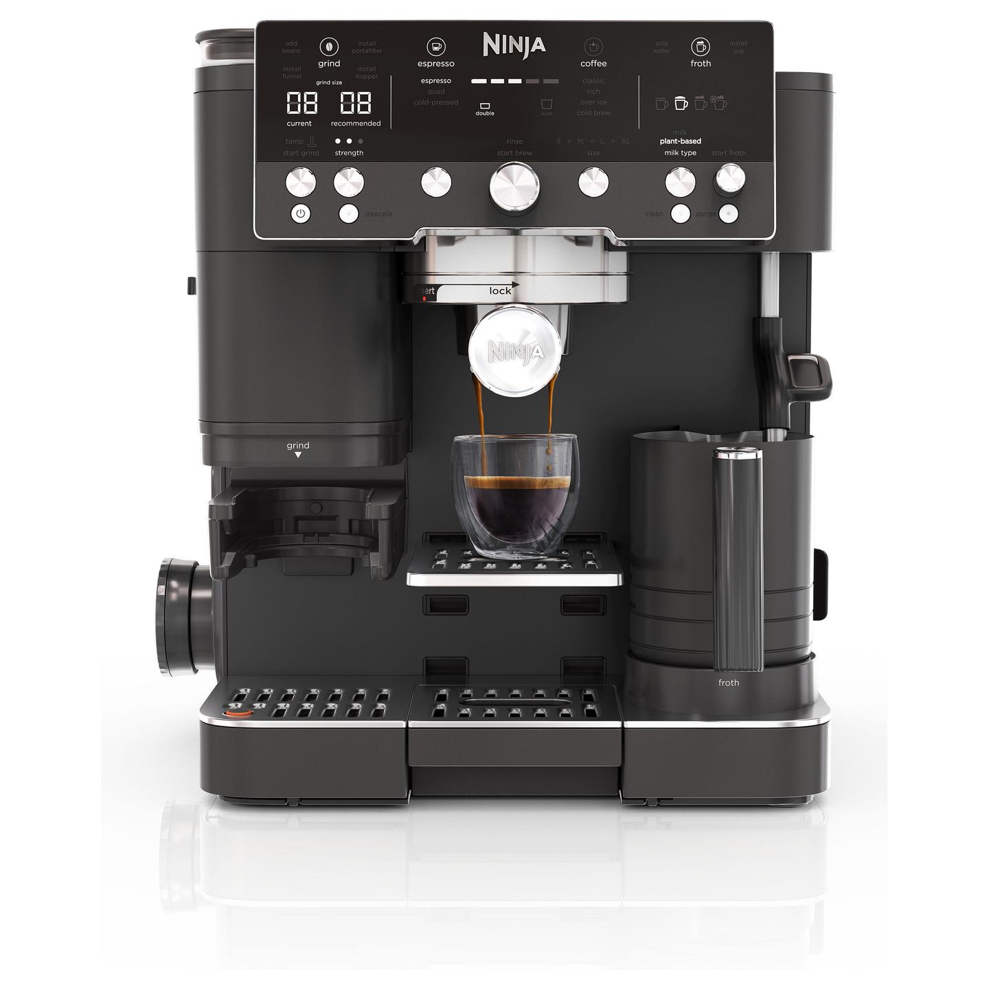 Aparat për Kafe Ninja Luxe Café Premier ES601EUBK, 1650 W, Mulli i Integruar, 25 Nivele Bluarjeje, 2 L – Zezë
