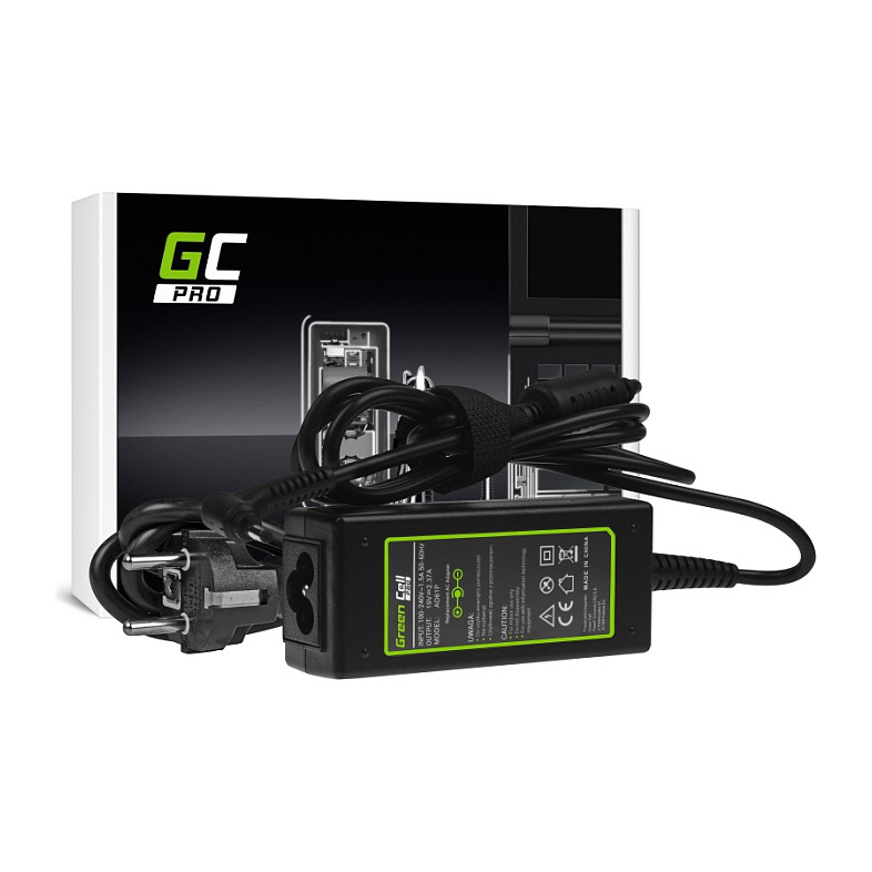 Adapter për Laptop Green Cell AD61P / 45W / 19V / 2.37A / 3.0 × 1.1 mm - Zezë