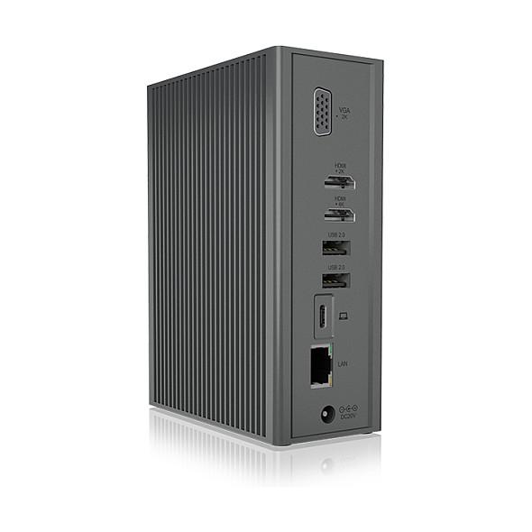 Docking Station ICY BOX IB-DK2262AC / 6x USB-A / 2x USB-C / 2x HDMI / VGA / Gigabit Ethernet / SD & microSD / USB-C PD 55W – Hiri