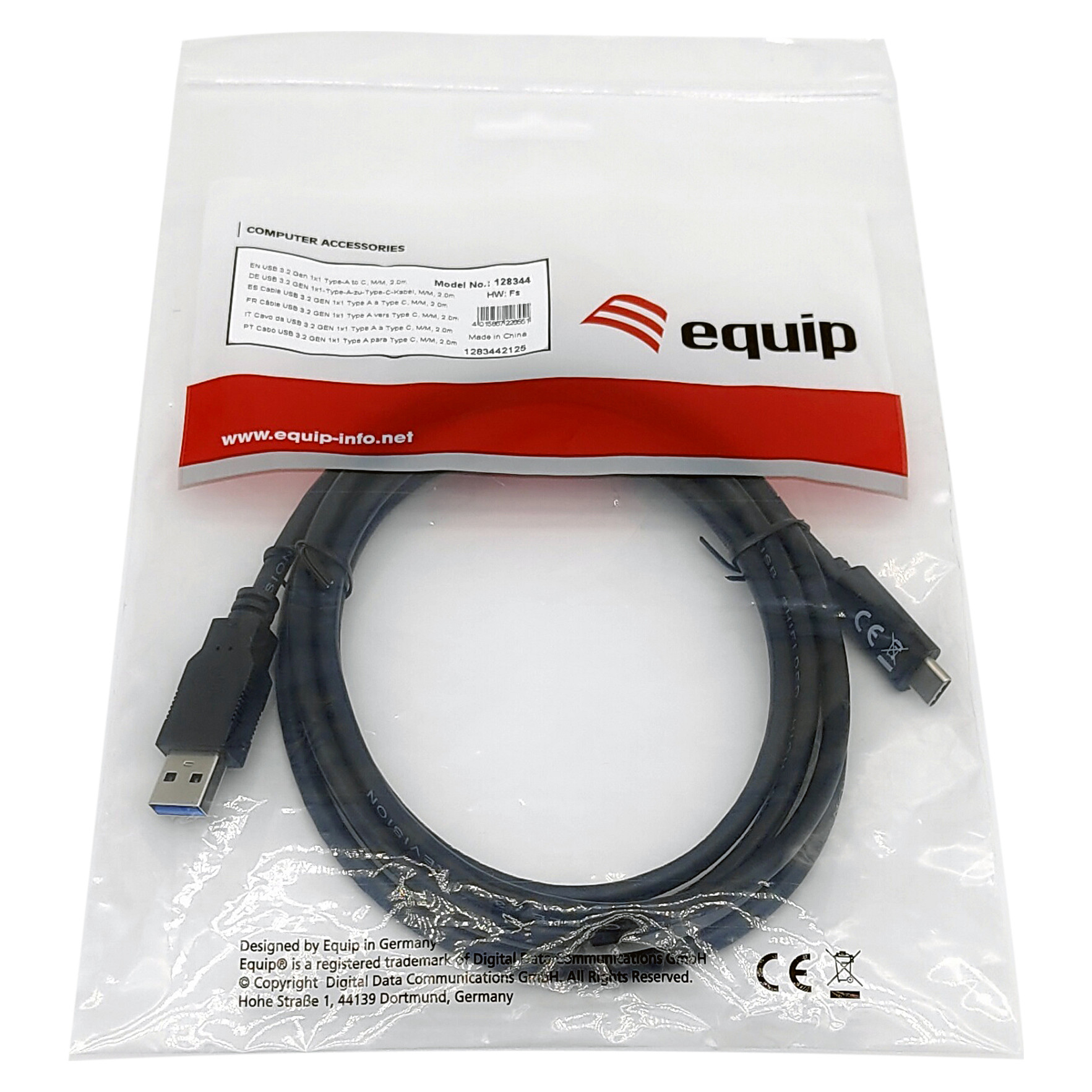 Kabllo USB Equip A 3.2 to C St/St / 2.00m 3A/20V - Zezë - 7