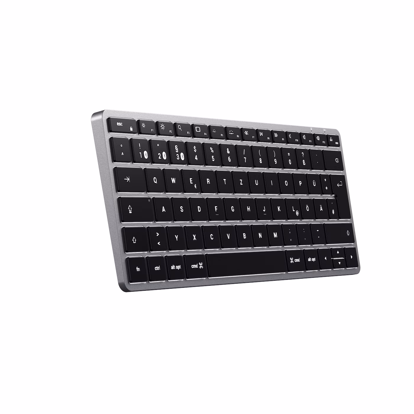 Tastierë Pa kabllo Satechi Slim X1 / QWERTZ DE / Bluetooth / Backlit / USB-C - Zezë/Hiri - 2