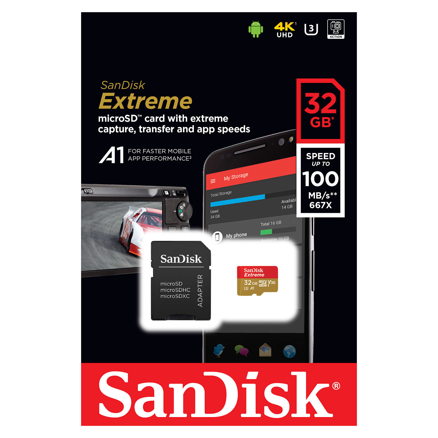 Kartë Memorie SD CARD SanDisk Speicherkarte microHC-Card Extrem 32 GB - 5