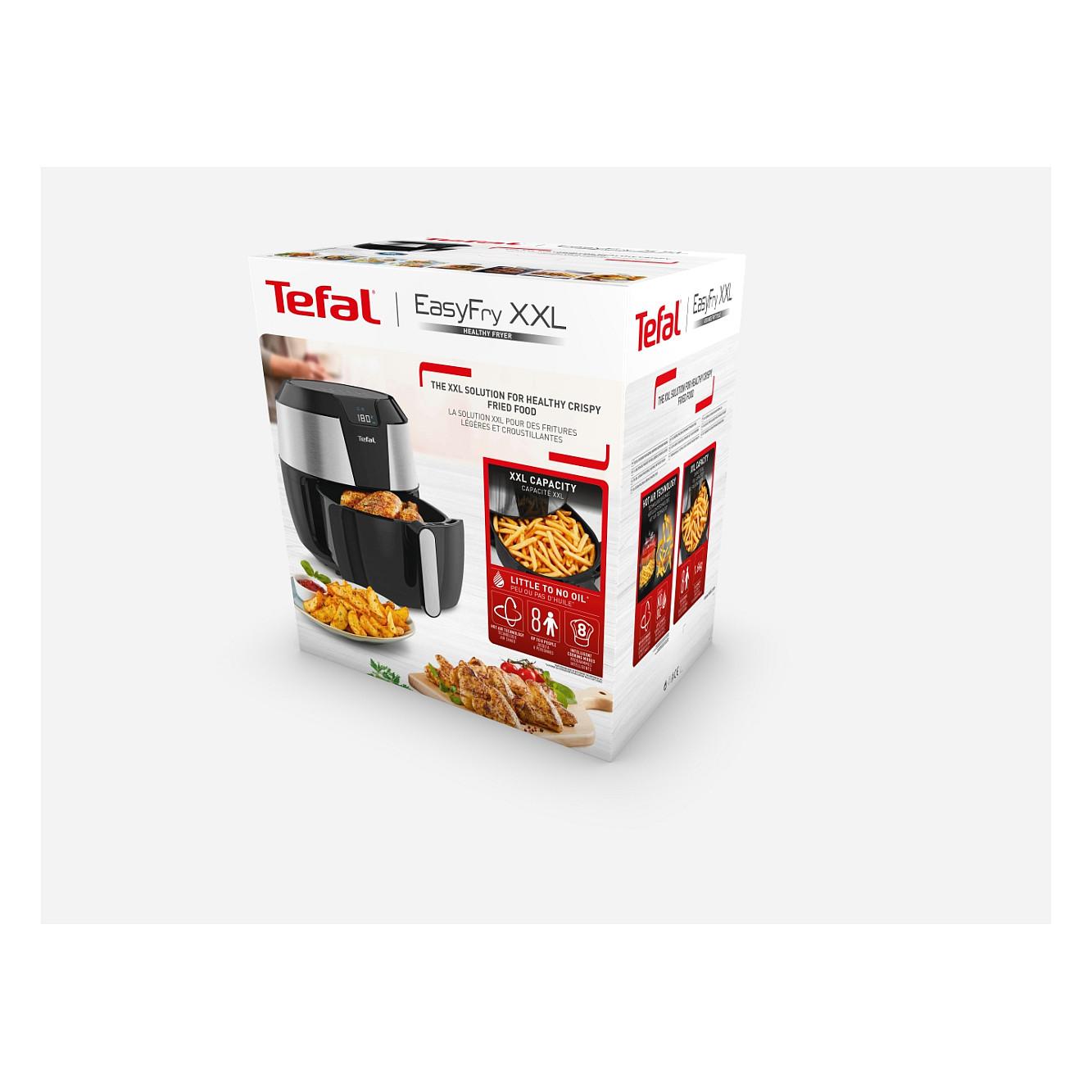 Fryer Tefal Easy Fry XXL / EY701D / 5.6L / 1850W / 8 Programe / 80–200°C / Digital Touch / 60 Minuta / 3D Air Pulse – Zezë/Argjend - 2