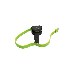 Adapter telefoni për veturë RealPower 257636 / 4.8A / USB-A + USB-C / Kabllo 0.58m – Zezë/Gjelbër - 2
