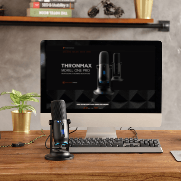 Mikrofon Thronmax Mdrill One M2G / USB-C / 48 kHz / 16-bit / 3 Mikrofona / 4 Mode Regjistrimi / RGB - Gri - 3