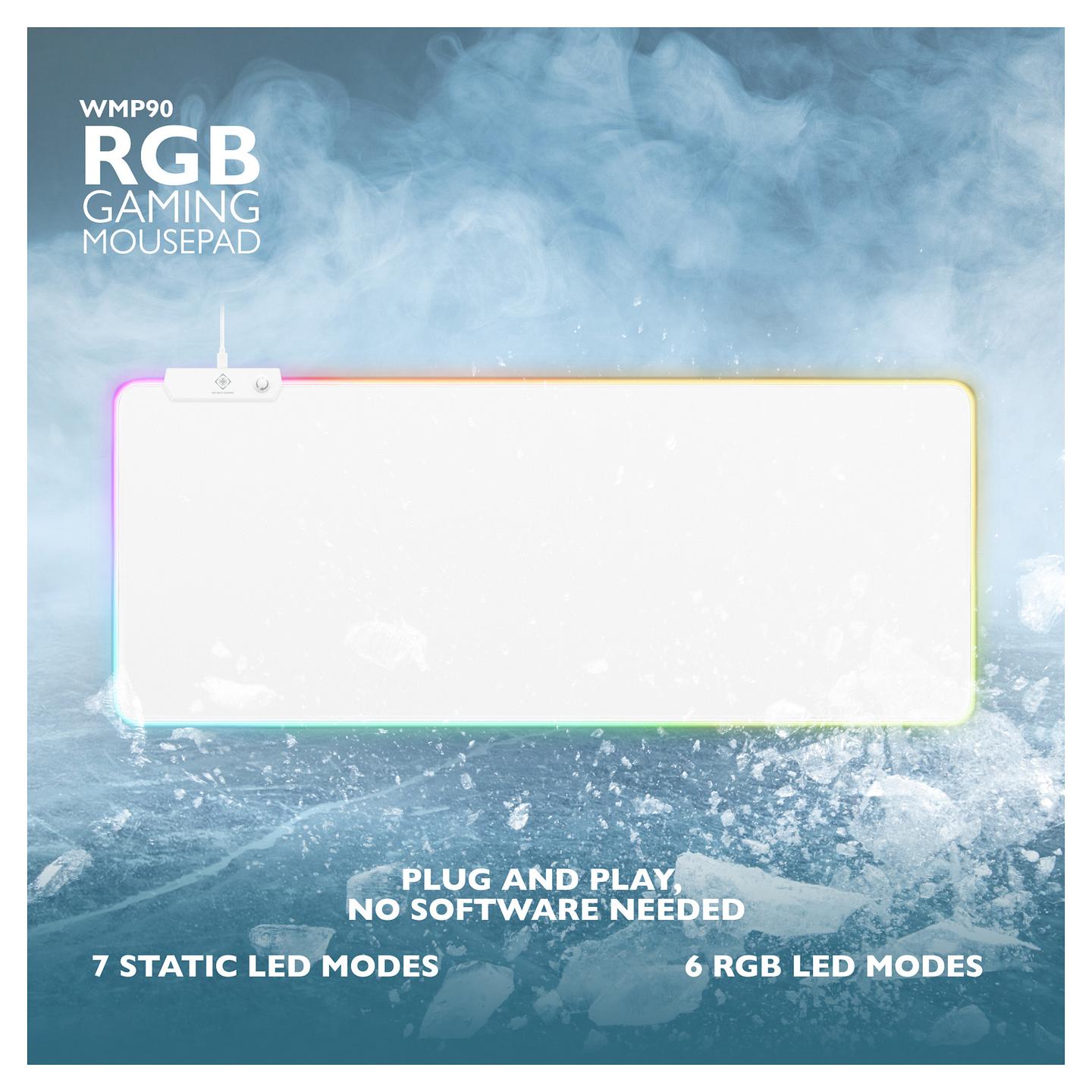 Mauspad Gaming Deltaco GAM-079-W RGB 900x360x4mm USB – Bardhë - 5