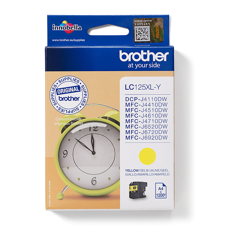 INK Brother LC-125XLY deri në 1.200 faqe sipas ISO/IEC 24711 - Verdhë - 1