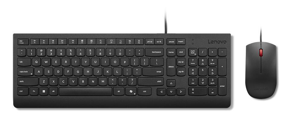 Combo (Tastierë & Maus) Lenovo Essential Wired / 4X31R64414 / Wired / USB / QWERTZ DE / 1600dpi / Full-Size – Zezë