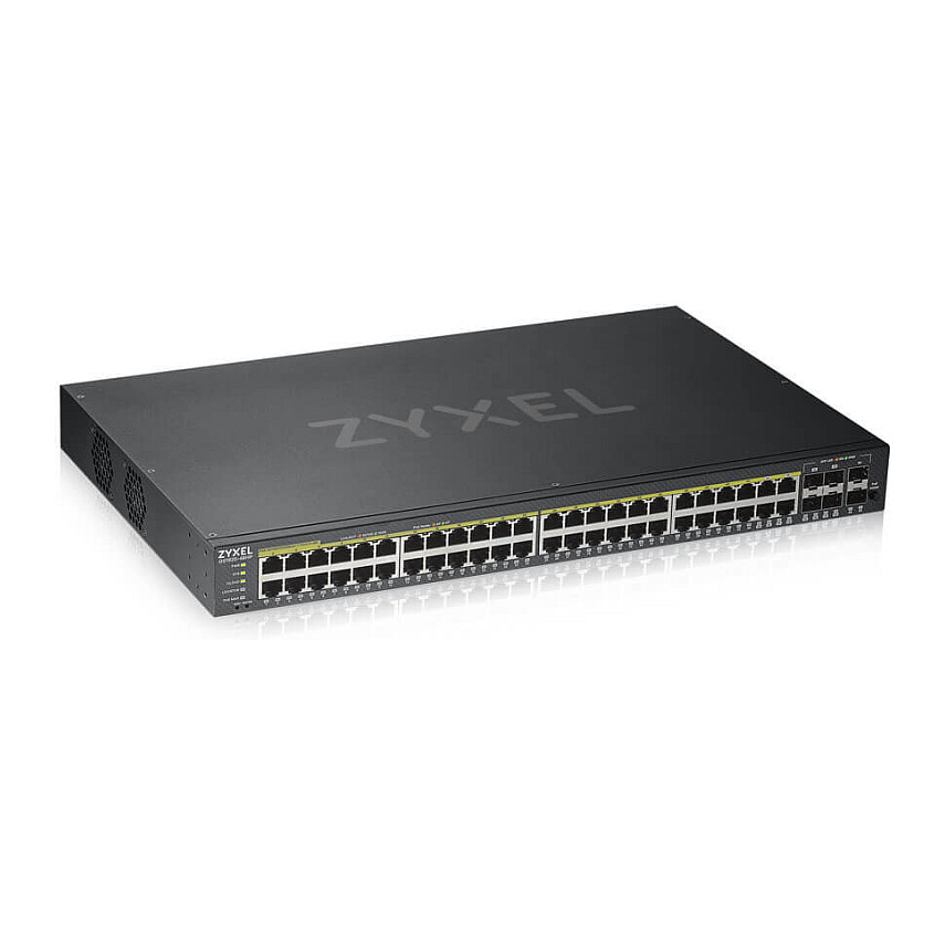 Zyxel GS1920-48HPv2 – 48× Gigabit PoE+ Managed Switch me 2× SFP, NebulaFlex Cloud, Rackmount - 1