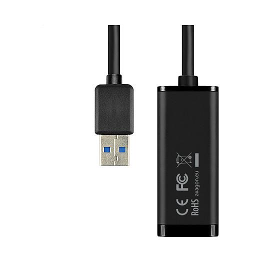 Adapter Rrjeti AXAGON ADE-SR, Gigabit Ethernet 10/100/1000Mbps, USB 3.0 Type-A, 1× RJ45 - Zezë - 6