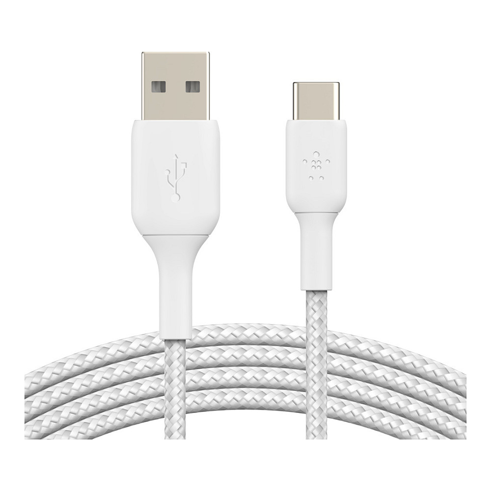 Kabllo USB Belkin USB-C to USB-A Cable / Braided / 2m – Bardhë - 1