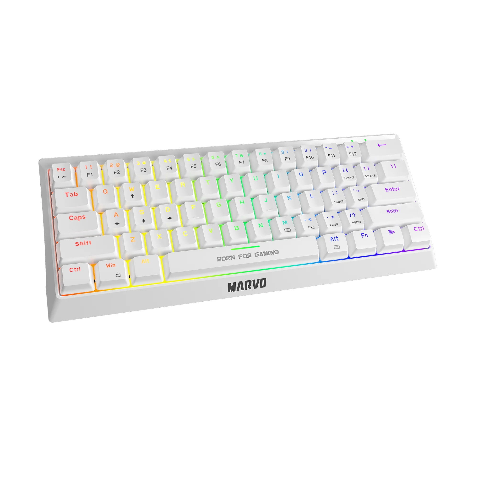 Tastierë Gaming MARVO KG962G WH / Mechanical / 61 Keys / USB-C / E bardhë - 6