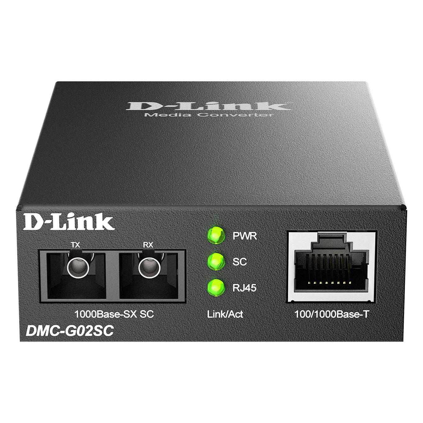 Konvertues i Mediave D-Link DMC-G02SC/E, Gigabit Ethernet RJ45 në 1000BASE-SX SC, Multimode, deri në 550m - Zez5