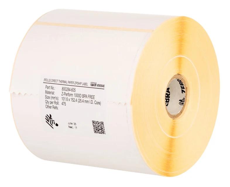 Etiketa për Printer Zebra Z-Perform 1000T, 102 × 76 mm, 930 Etiketa për Rrotull, 12 Rrotulla – Bardhë