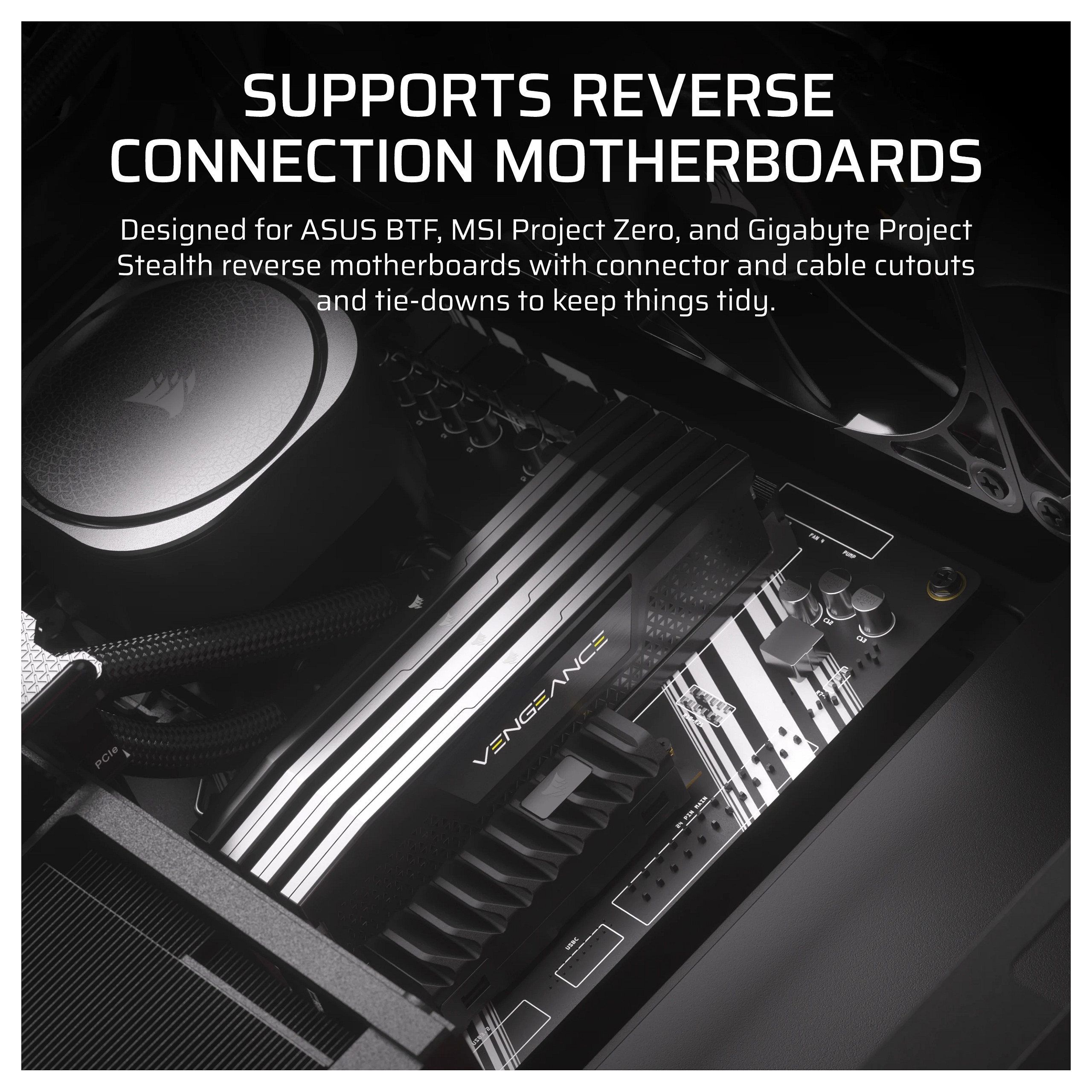 Kasë Midi Corsair Frame 4000D RS ARGB ATX Gaming TG – Zezë - 9