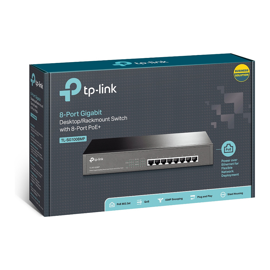 Switch TP-Link SG1008MP, 8-Port Gigabit me 8-Port PoE+ - 4