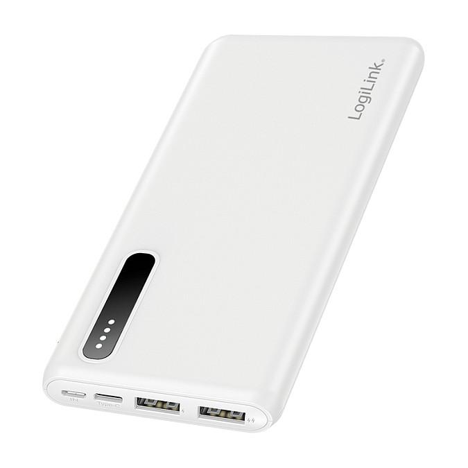 Powerbank LogiLink PA0311W / 8.000mAh / 12W / 2x USB-A / Li-Po - Bardhë
