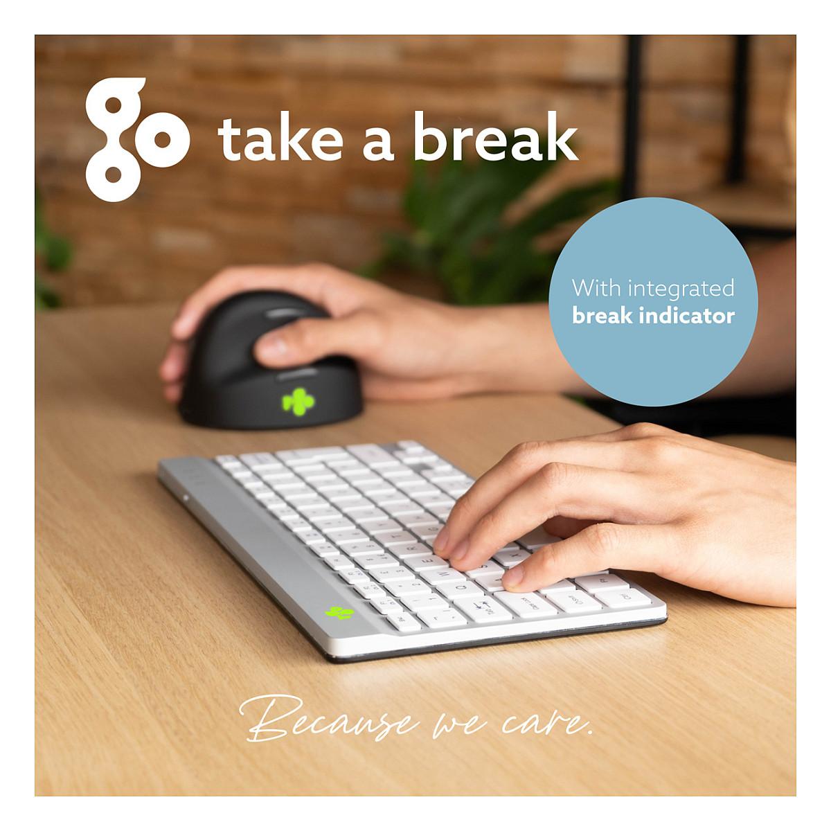 Tastierë pa kabllo R-Go Tools R-Go Compact Break / AZERTY / Scissor / Bluetooth / Mini - Bardhë - 13