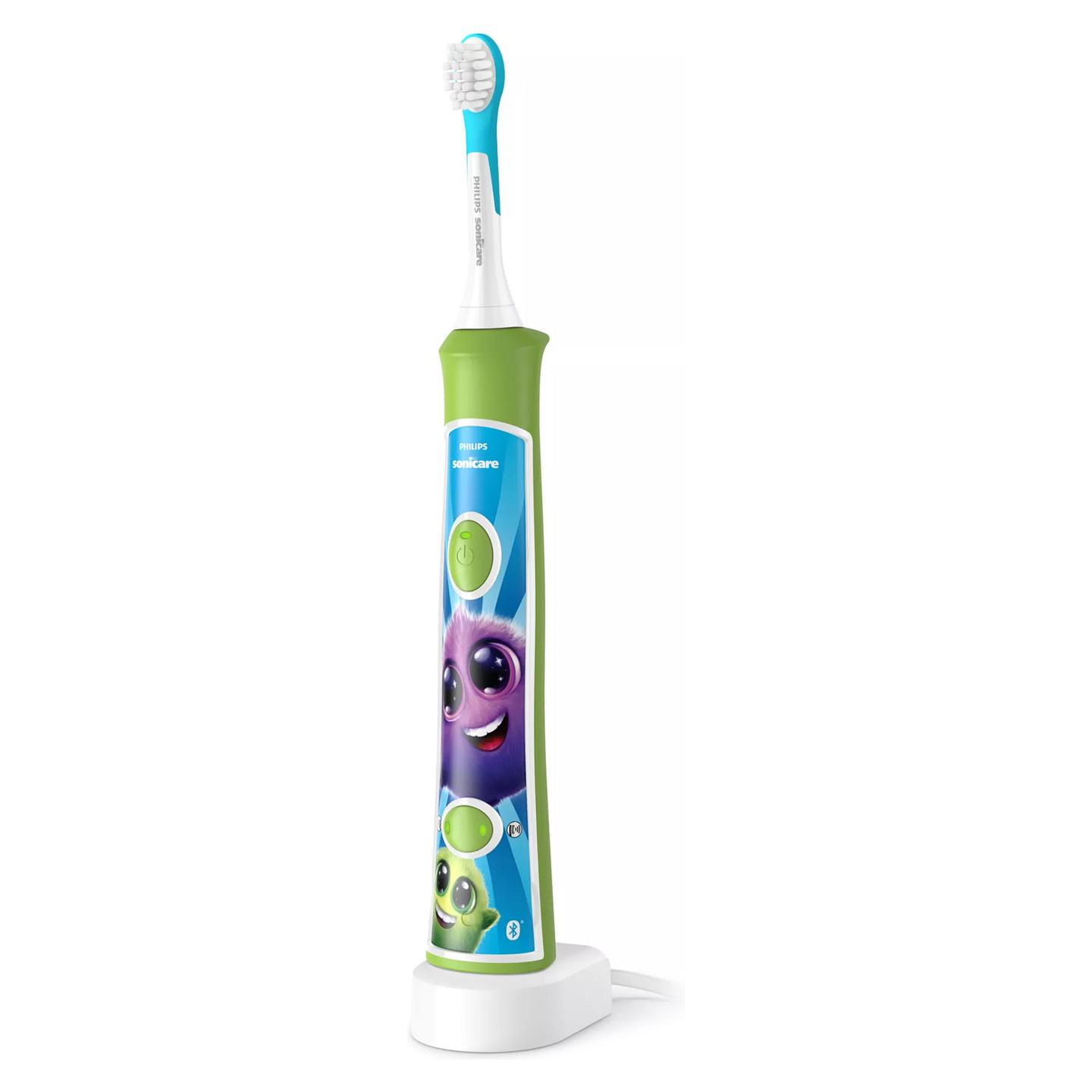 Furçë dhëmbësh elektrike për fëmijë Philips Sonicare For Kids / 2 Modalitete / Bluetooth / App / KidTimer / QuadPacer / 62.000 lëvizje/min – Gjelbër - 1