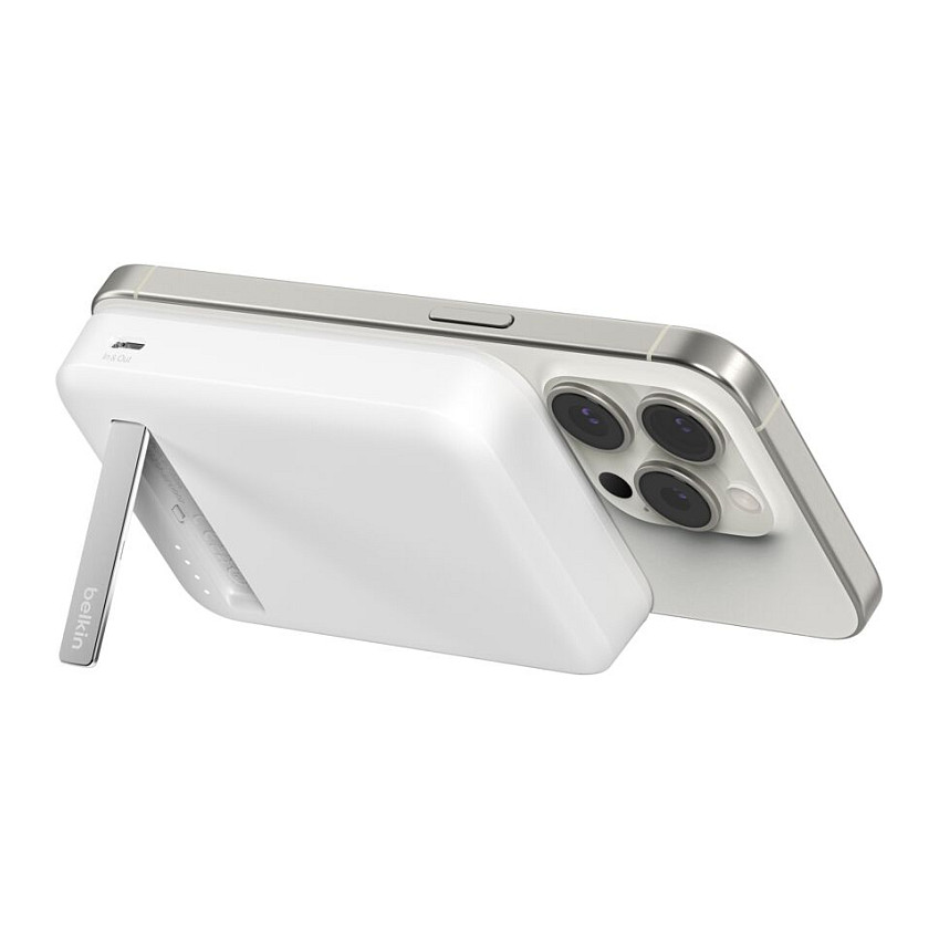 Powerbank magnetik Belkin BoostCharge Pro Qi2 8K, i bardhë - 2
