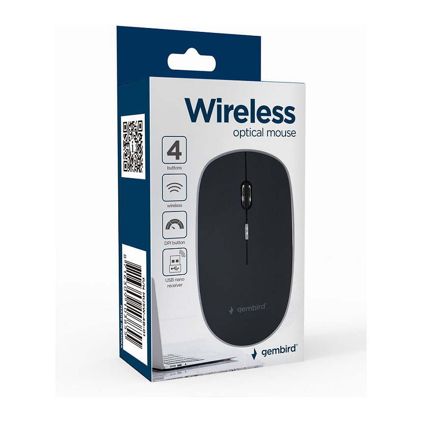 Maus pa kabllo Gembird OPT / 4 Buttons – Zezë - 3
