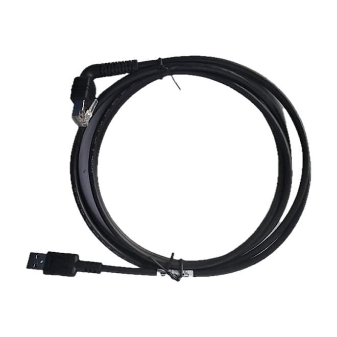 Kabllo USB Zebra CBL-U20755-01, 2,1 m, lidhës këndor RJ50 në USB-A – Zezë
