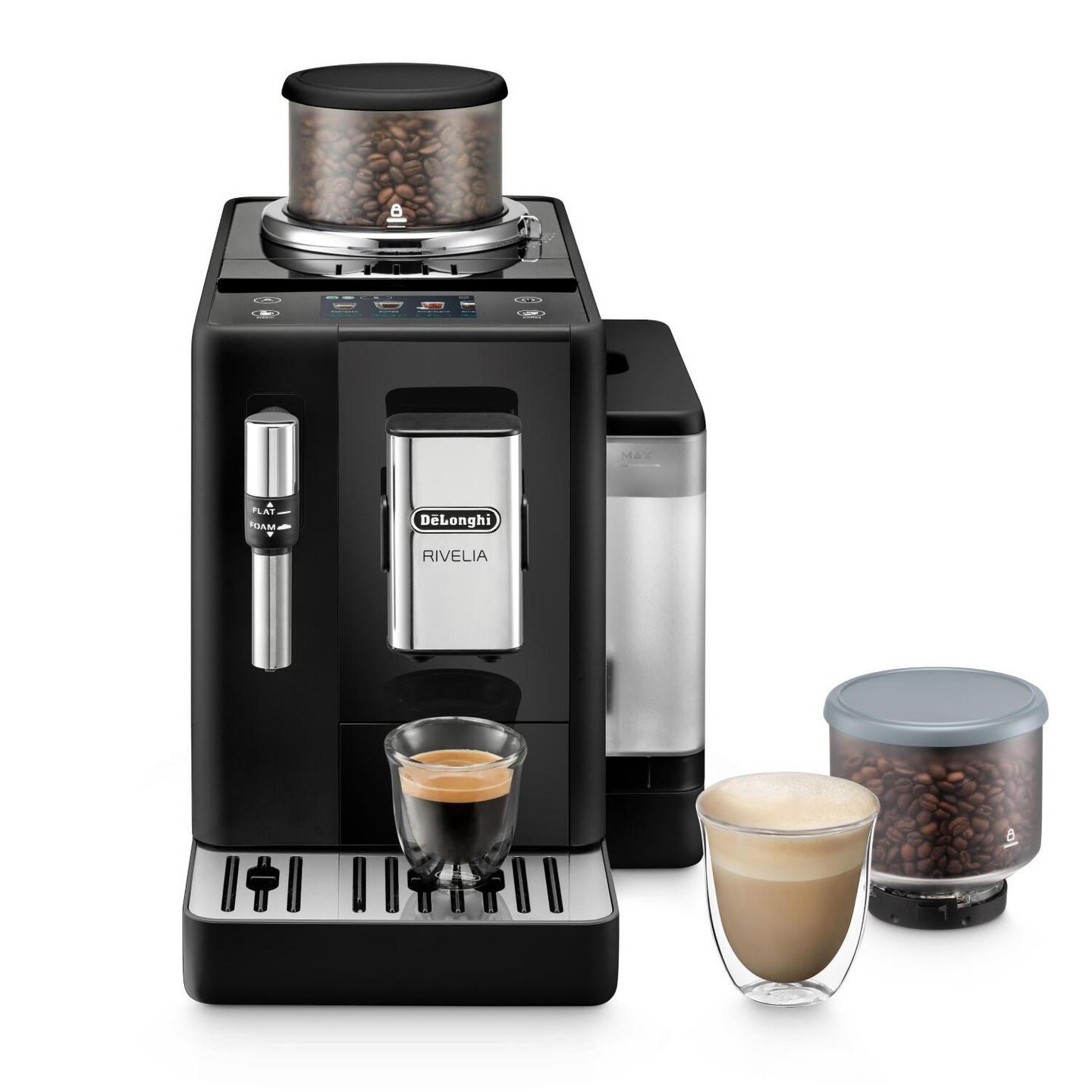 Aparat për Kafe De’Longhi Rivelia / EXAM440.35.B / Fully Automatic / Bean Switch / Bean Adapt / 3.5" Touch / 19 Bar – Zezë
